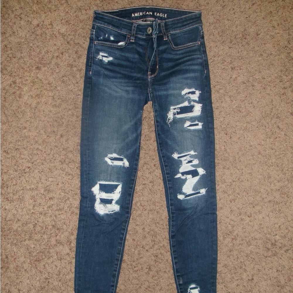 American Eagle Distressed Blue Jeans 2